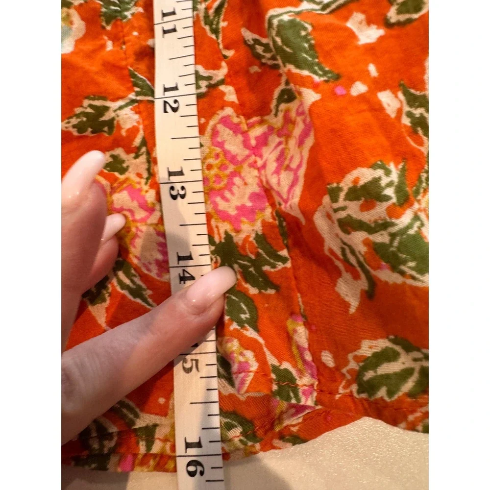 Free People End Of The Island‎ Godet Floral Print Pleated Mini Skirt Size 2